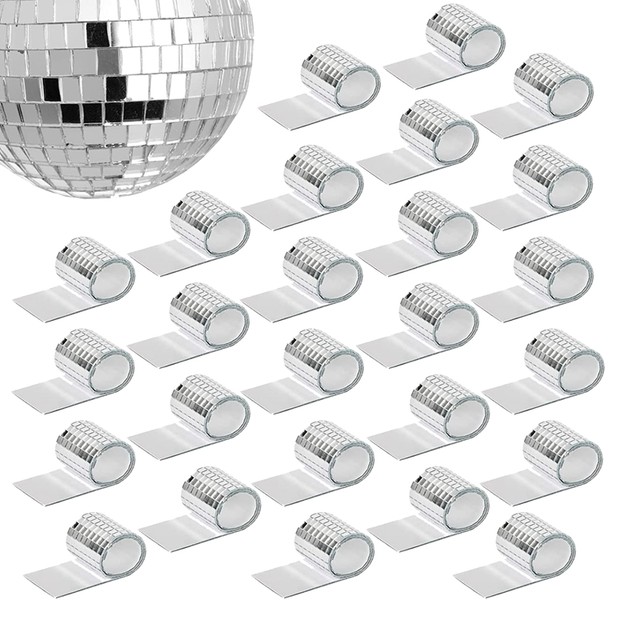 26 PCS Mirror Mosaic Tiles Self Adhesive Disco Ball Tiles Small Square  Mirror Mirror Tiles Sticker For DIY Craft Silver - AliExpress
